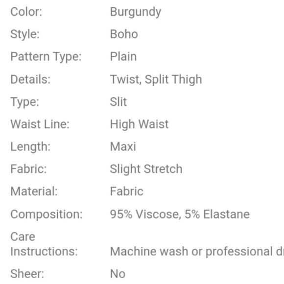 BURGUNDY high thigh split twist skirt sz.xl - Picture 4 of 6